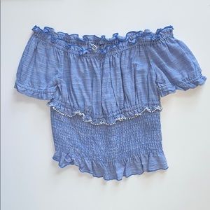 ZARA Basic Denim Cropped Top